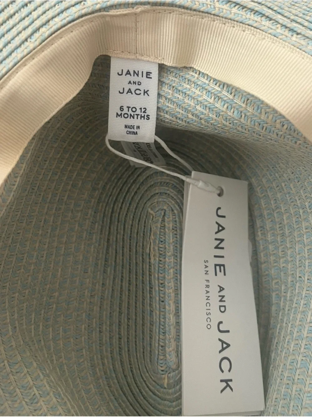Janie and Jack Wide Brim Straw Sun Hat in Light Mint